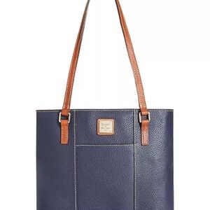 Dooney & Bourke Pebble Leather Small Lexington Tote in Navy